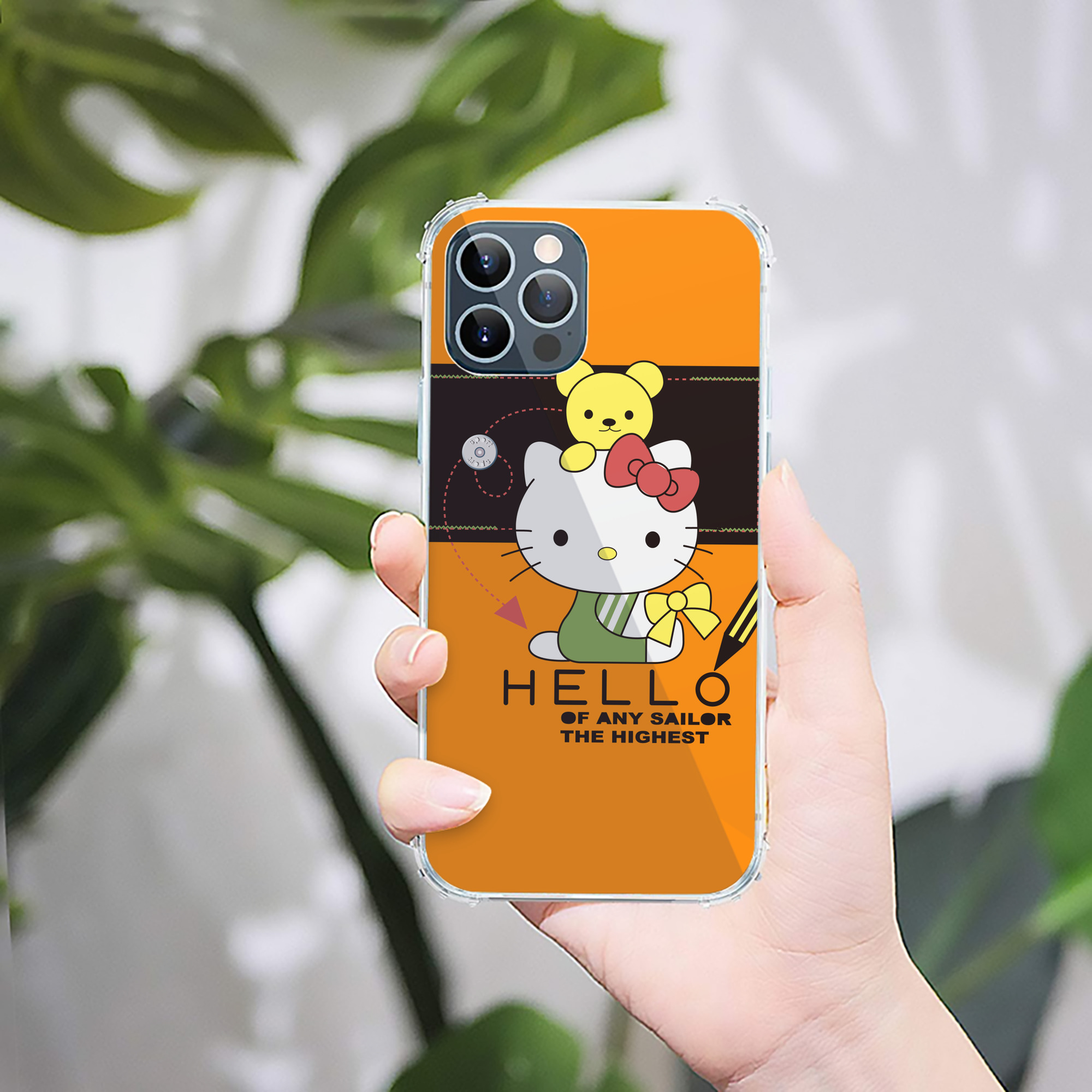 （画像用） Hello Kitty ハローキティ 【iPhone 12シリーズ対応】透明スマホケース（クリアソフトケース）
